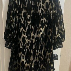 Pomander Place Black and Gold Midi Dress